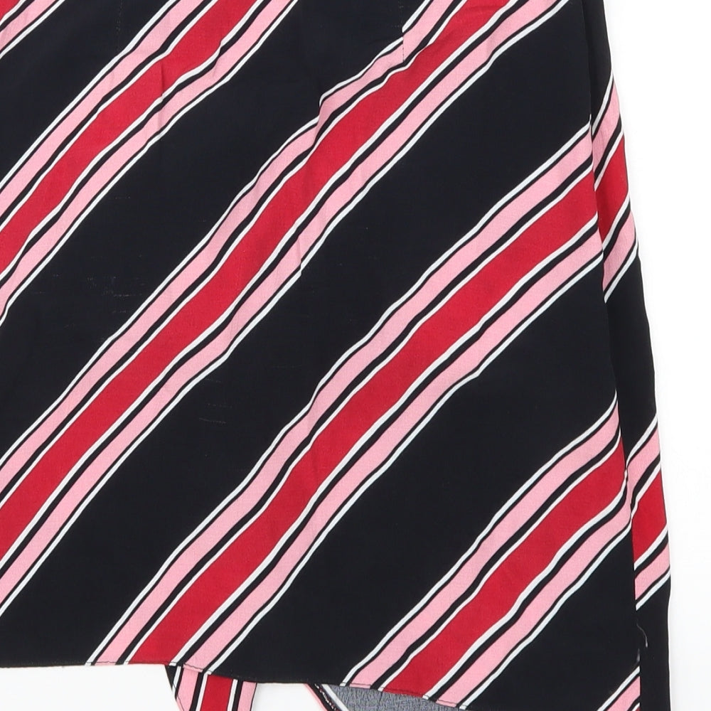 New Look Womens Red Striped Straight & Pencil Skirt Size 6 - Pink
