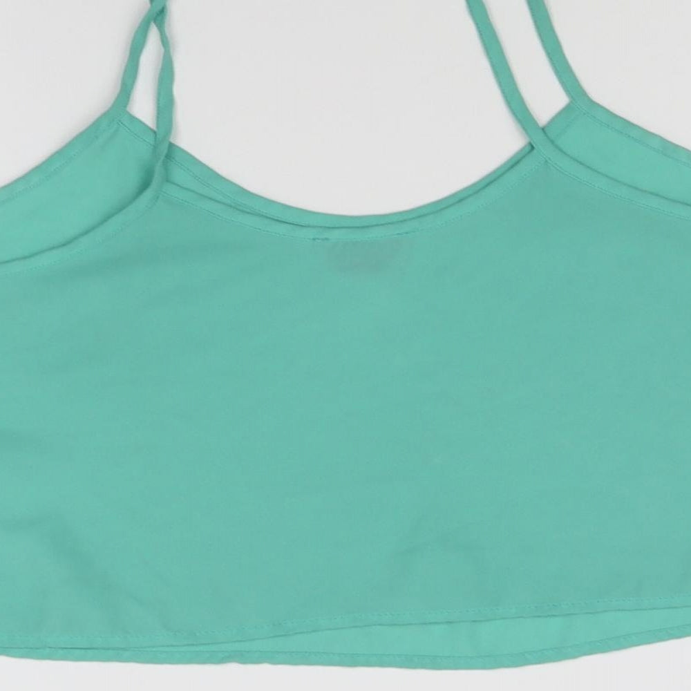 Womens UK Size 8 Topshop Green Basic Tank