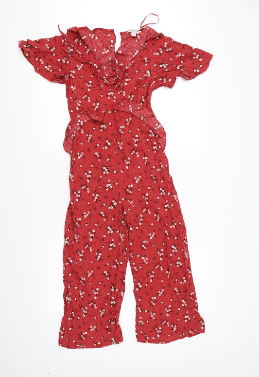Womens UK Size 4 Miss Selfridge One-Piece Red Jumpsuit