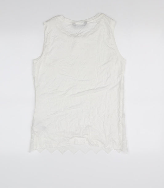 Womens UK Size 12 Dorothy Perkins White Basic T-Shirt