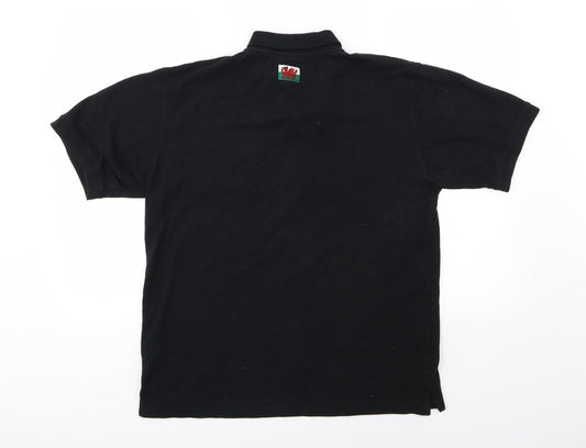 Manav Mens Black Polo Size M - Wales