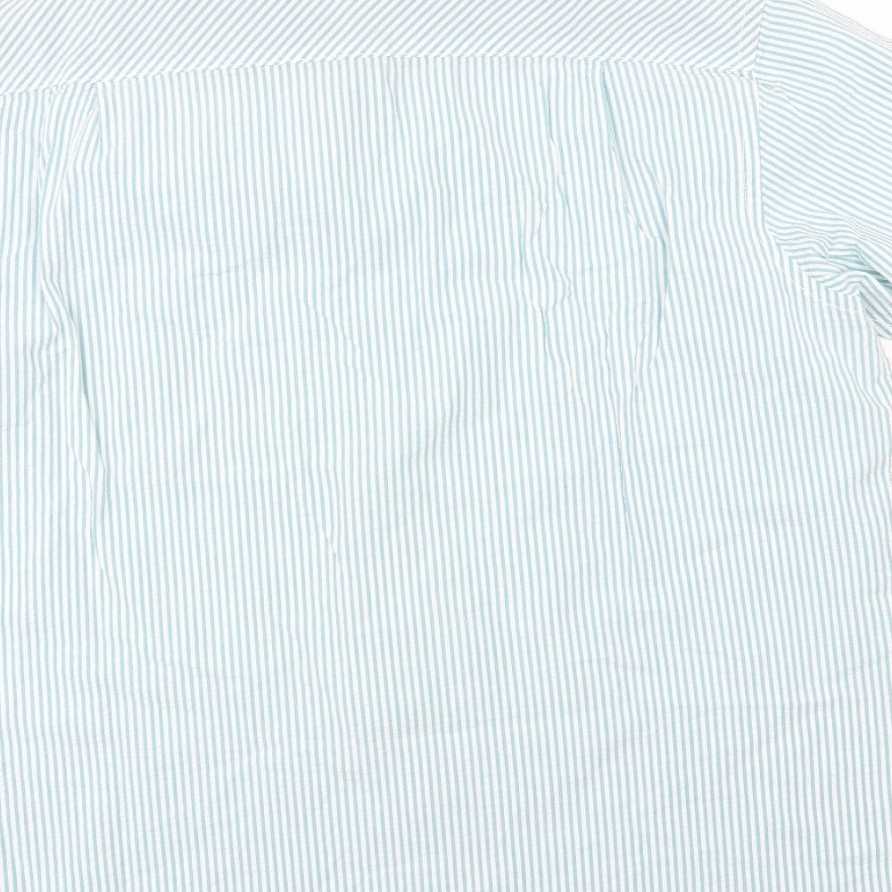 EWM Mens Green Striped Button-Up Size XL