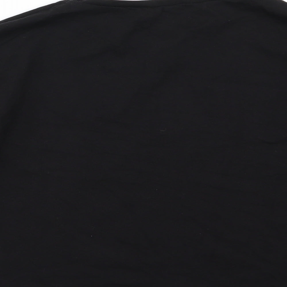 Womens UK Size 8 New Look Black Cropped T-Shirt