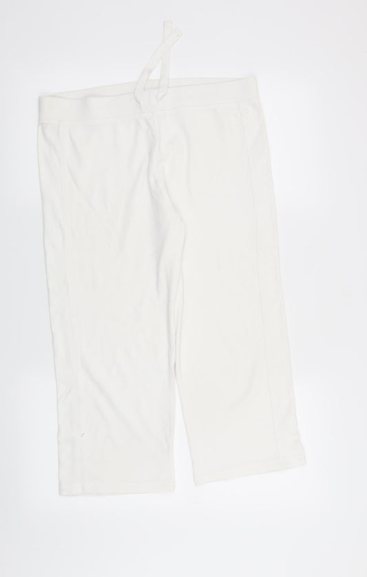 Womens UK Size 12 TU Regular Fit Sweatpants White Trousers