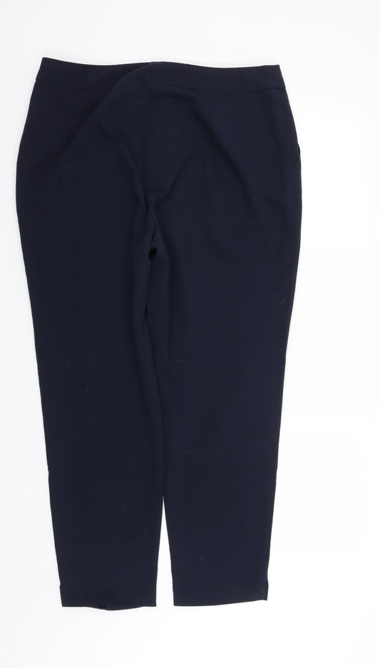 F&F Womens Blue Trousers Size 14 L28 in