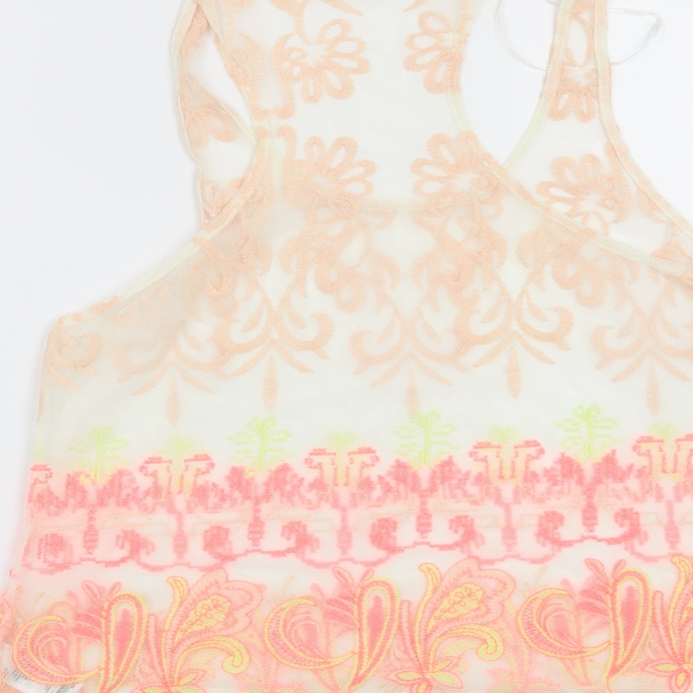 F&F Womens Beige Geometric Basic Blouse Size 14