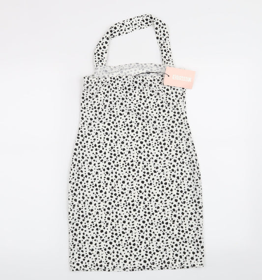 Missguided Womens White Animal Print Bodycon Size 8