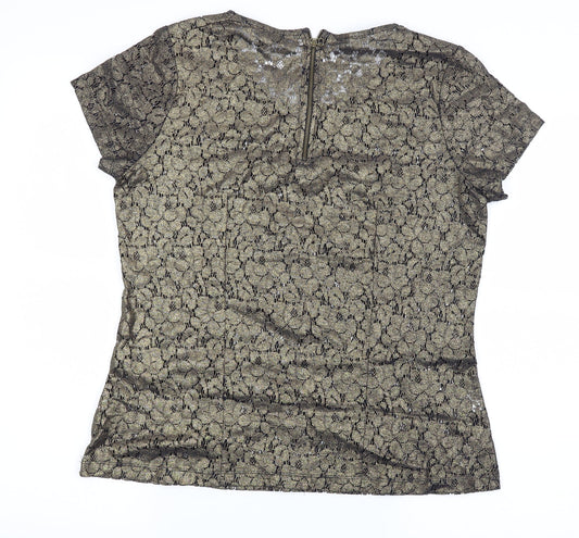 Womens UK Size 10 NEXT Gold Basic Blouse