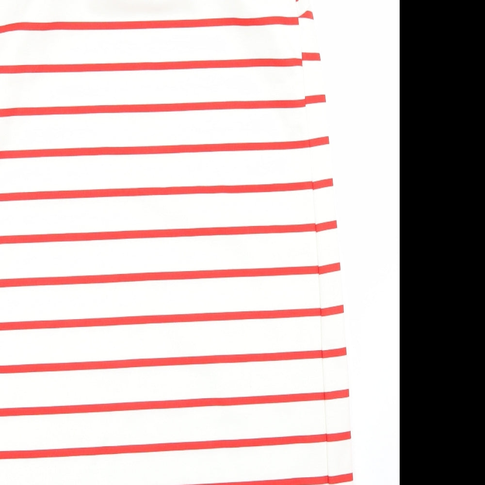 Primark Womens White Striped A-Line Size 14