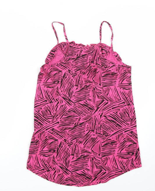 F&F Womens Pink Animal Print Basic Tank Size 14