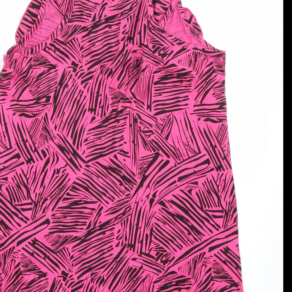 F&F Womens Pink Animal Print Basic Tank Size 14