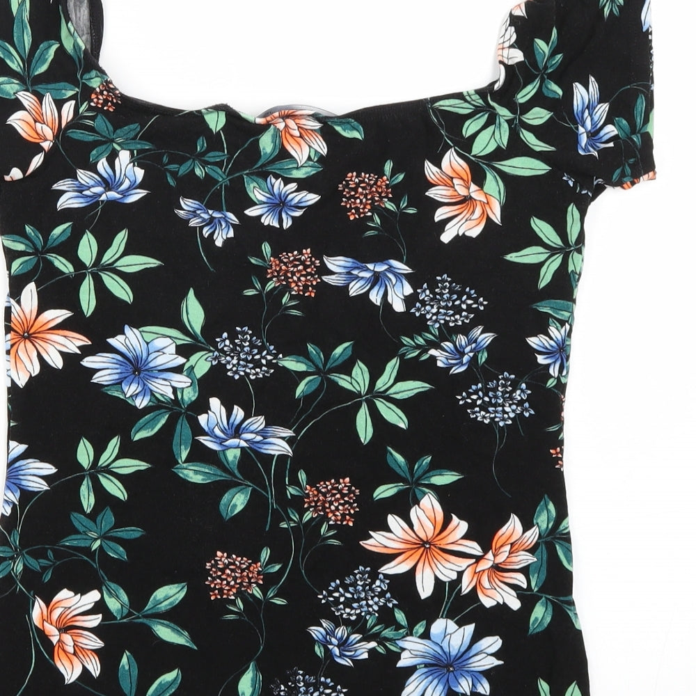 Womens UK Size 12 Dorothy Perkins Black Basic T-Shirt