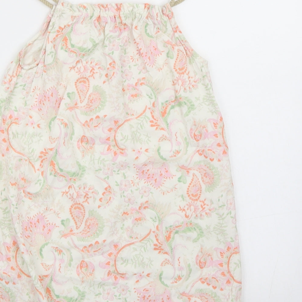 NEXT Girls White Floral Basic T-Shirt Size 6 Years