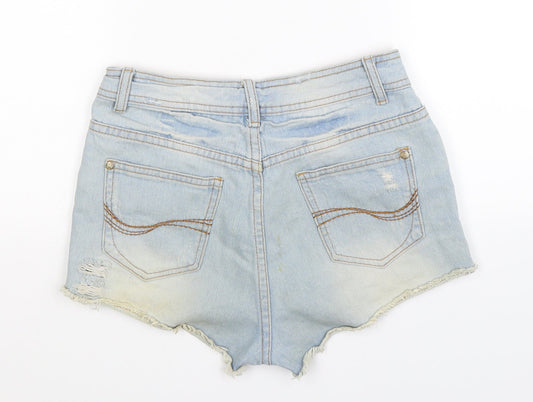 Denim Co Womens Blue  Denim Hot Pants Shorts Size 8 - Distressed