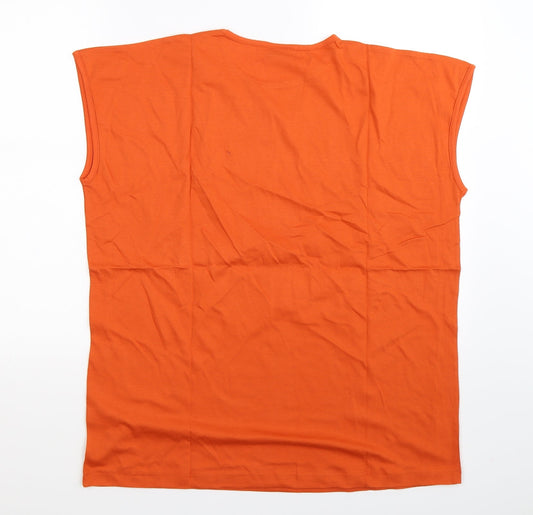 Detail Mens Orange Basic Tank Size L