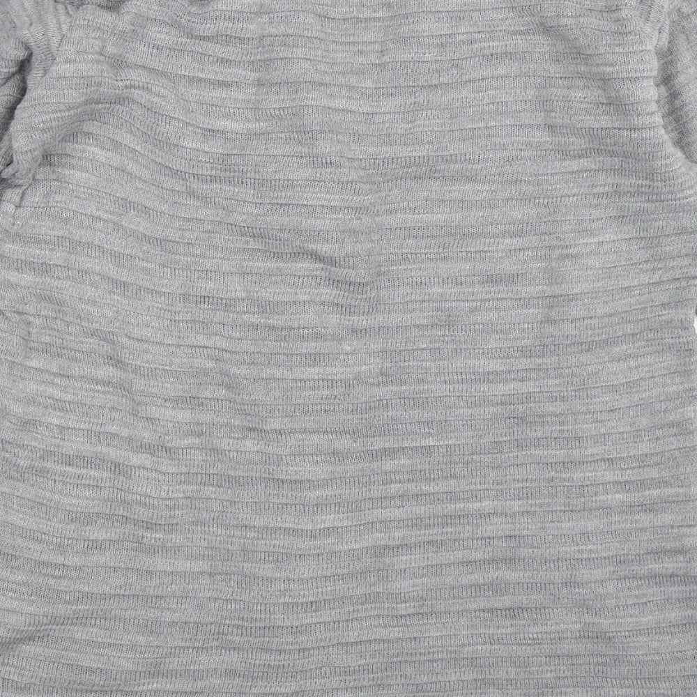 Boohoo Womens Grey Knit Cardigan Jumper Size M