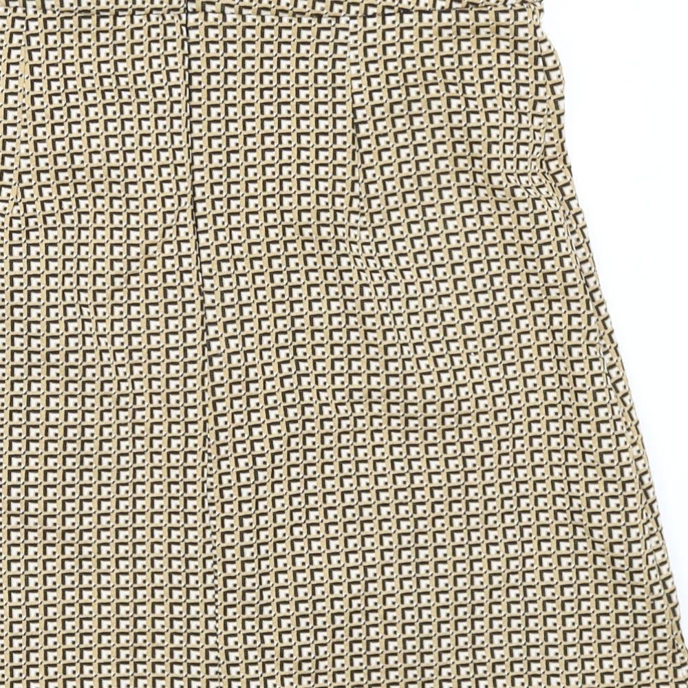 Dorothy Perkins Womens Yellow Geometric  Straight & Pencil Skirt Size 8