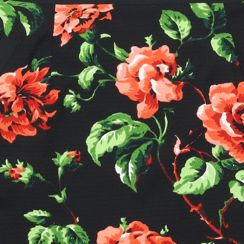 Hearts & Bows Womens Black Floral Straight & Pencil Skirt Size 8