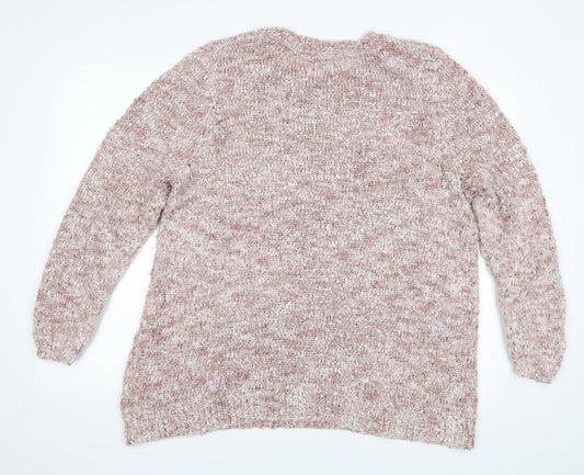 BM Womens Pink Pullover Jumper Size XL