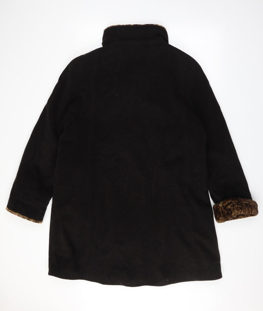 Milo Womens Black Overcoat Coat Size 10