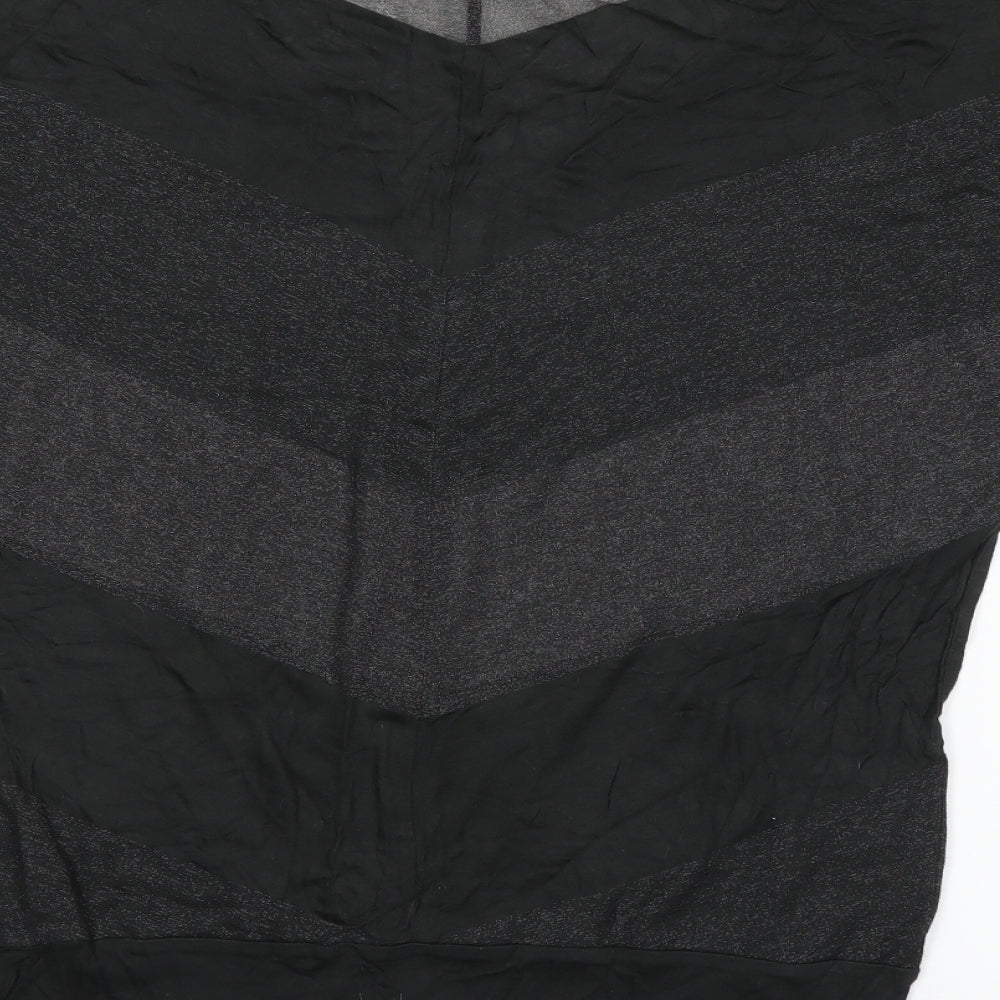 b.young Womens Green Striped Basic T-Shirt Size L