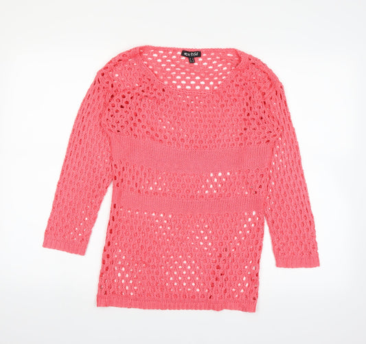 Marble Womens Pink Pullover Jumper Size XS