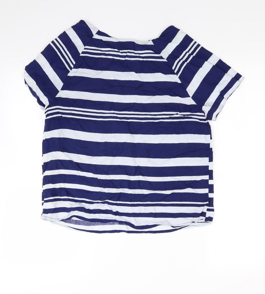 F&F Womens Blue Striped Basic Blouse Size 10
