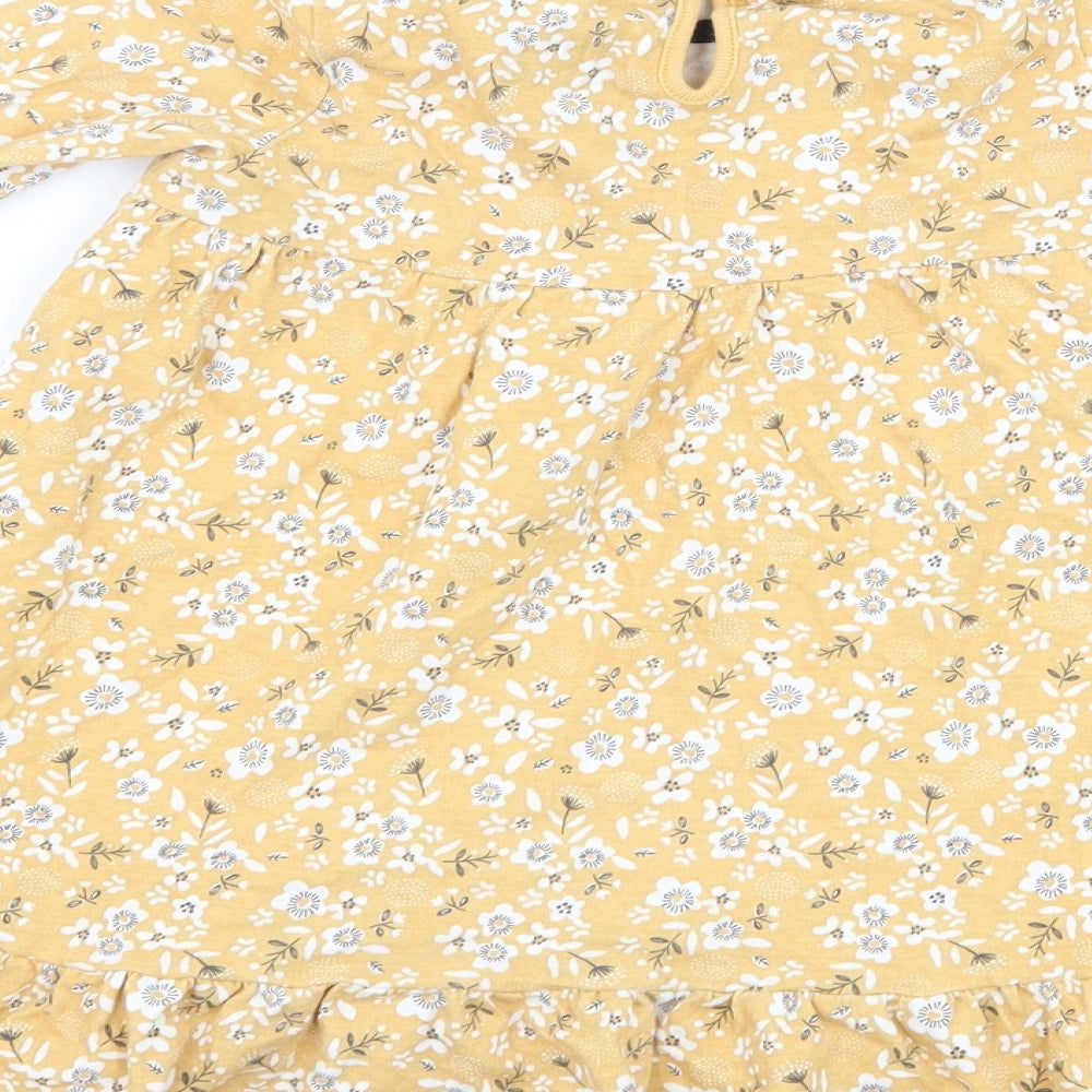 F&F Girls Yellow Floral A-Line Size 18-24 Months