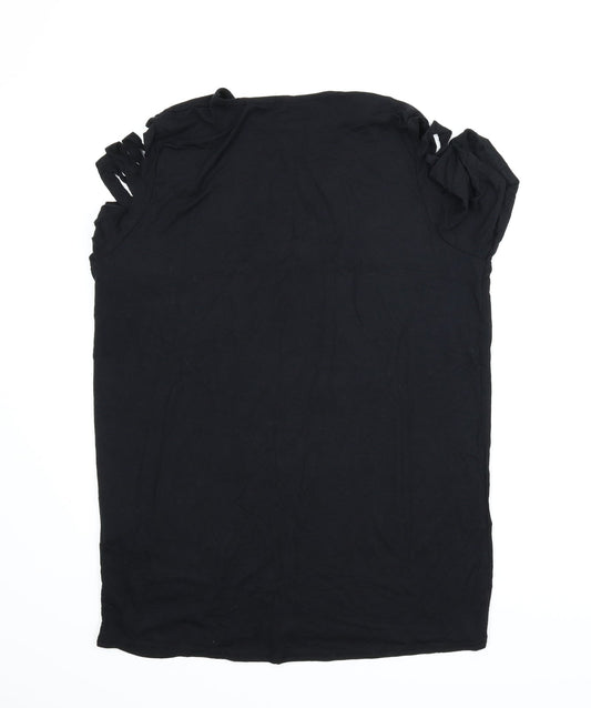 I SAW IT FIRST Womens Black Tunic T-Shirt Size 8