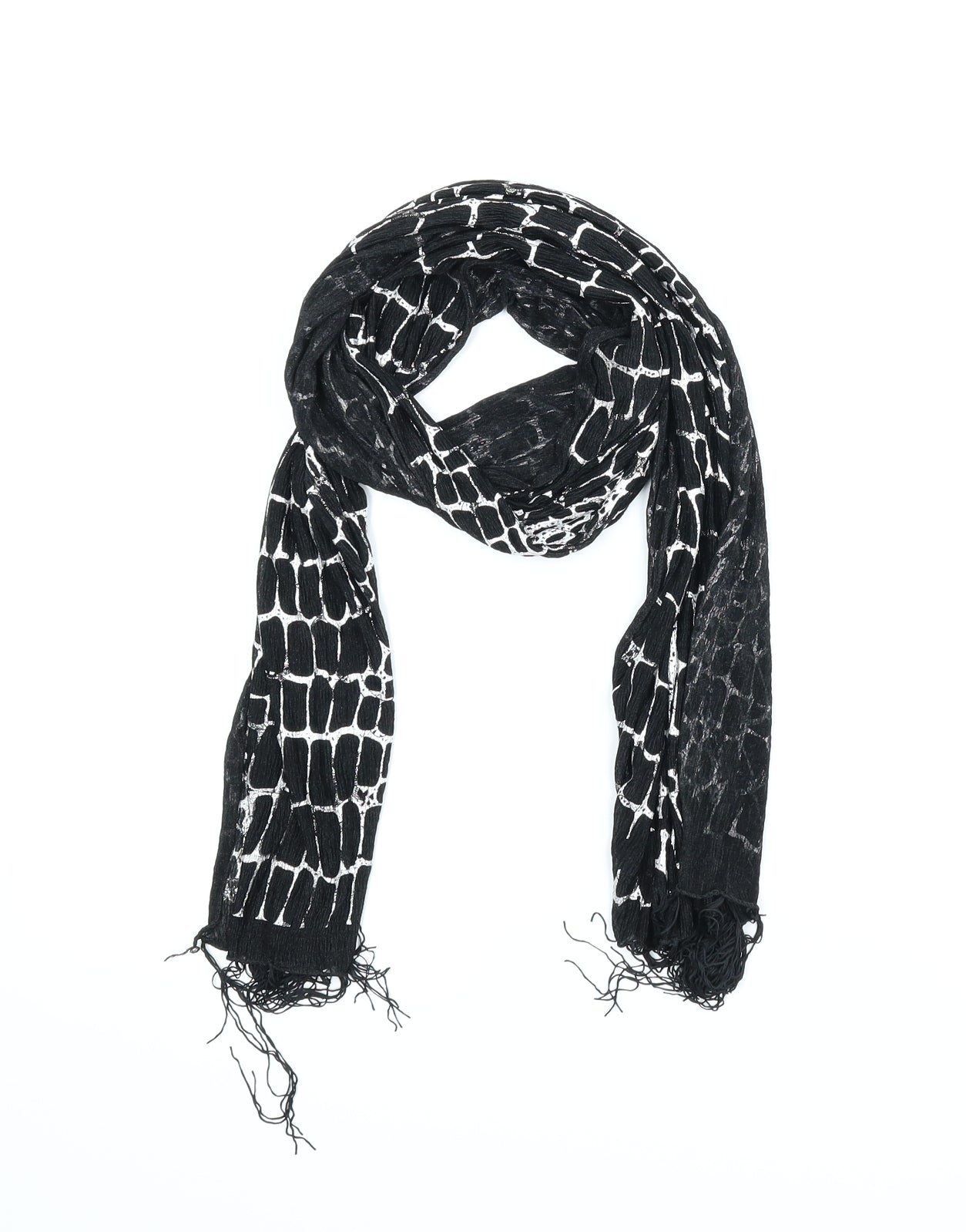 Preworn Womens Silver Animal Print Scarf