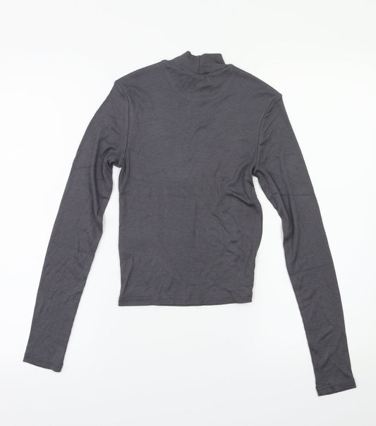 Womens UK Size XS H&M Grey Basic T-Shirt