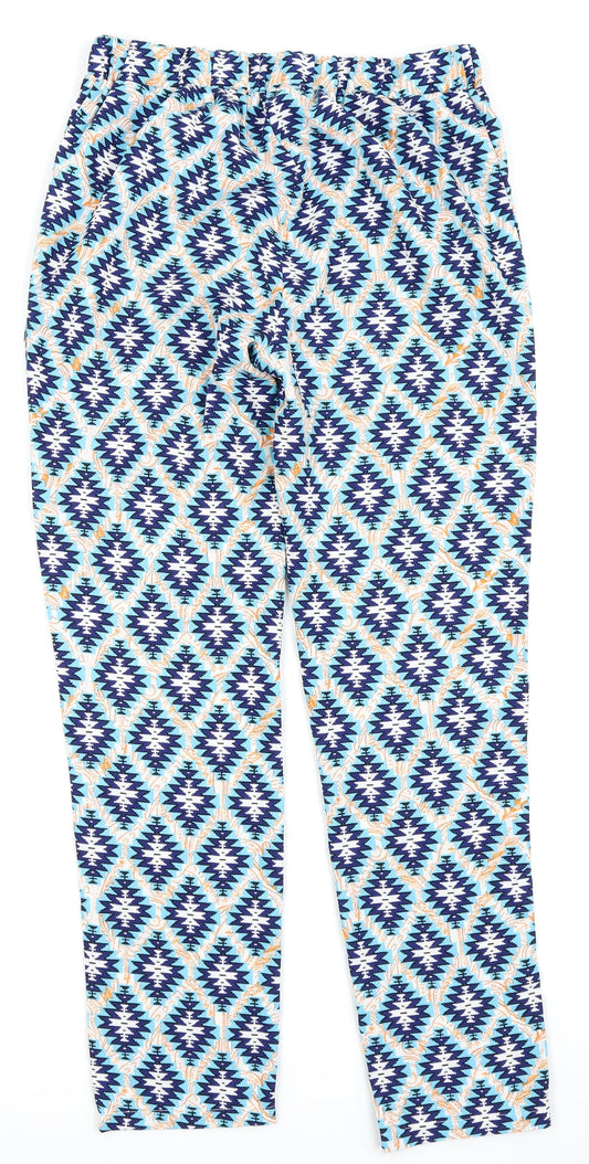 cameo rose Womens Multicoloured Geometric Trousers Size 10 L26 in
