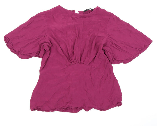 Womens UK Size 14 NEXT Purple Basic Button-Up