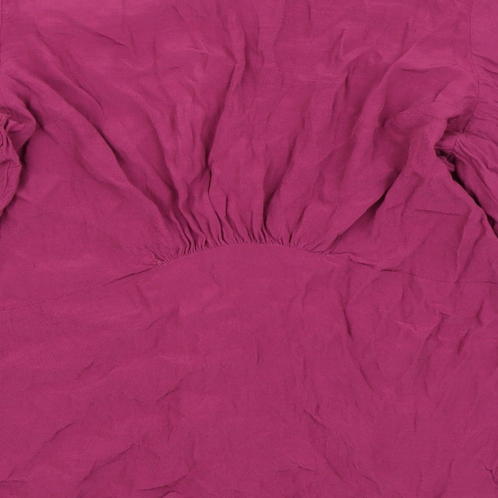 Womens UK Size 14 NEXT Purple Basic Button-Up