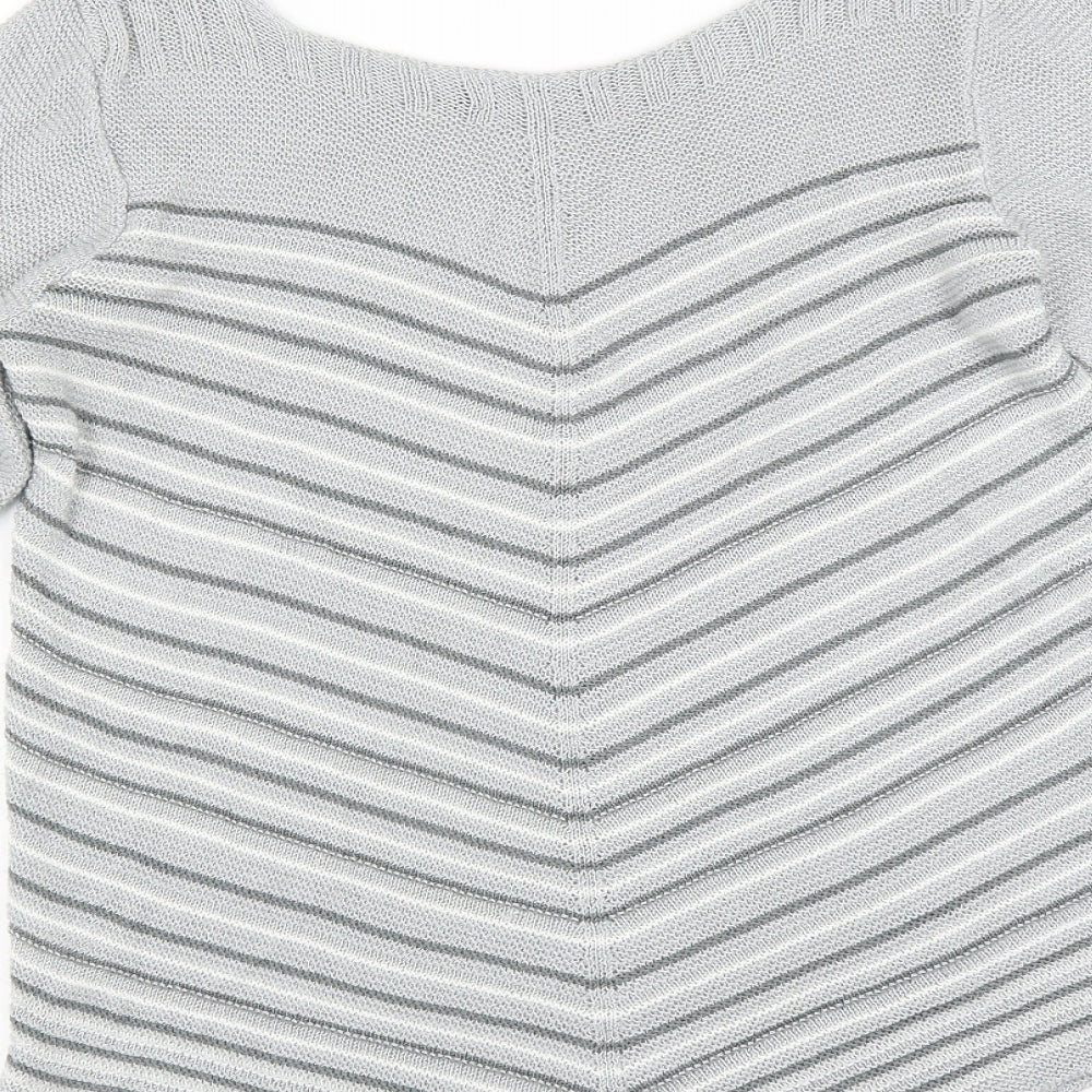 Classics Womens Grey Striped Pullover Jumper Size M