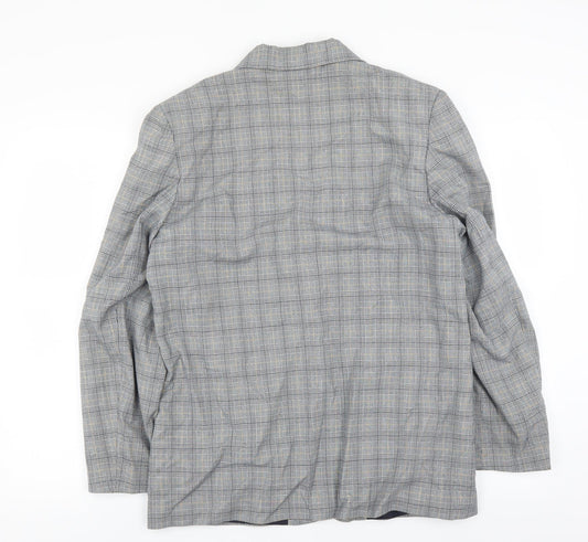 BHS Womens Blue Plaid  Jacket Suit Jacket Size 14