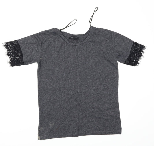 Womens UK Size 6 Atmosphere Grey Basic T-Shirt