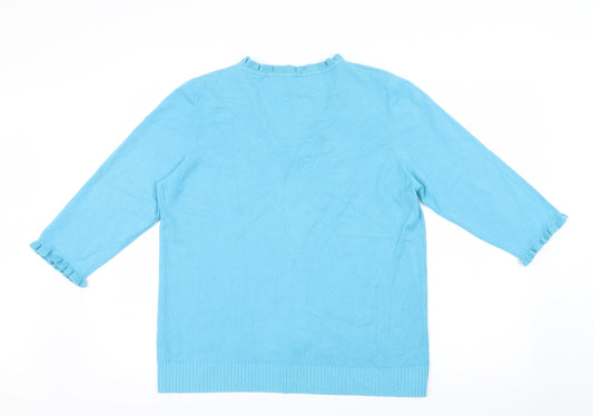 Per Una Womens Blue Knit Pullover Jumper Size 20