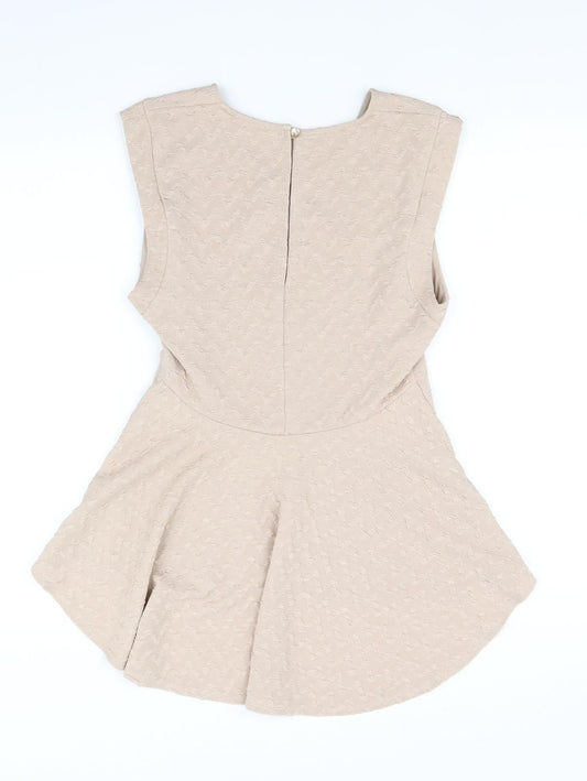 Miss Selfridge Womens Beige Fit & Flare Size 12