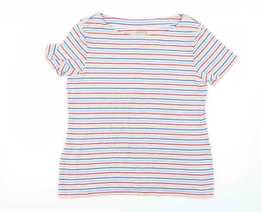 Nutmeg Womens White Striped Pullover Jumper Size 20