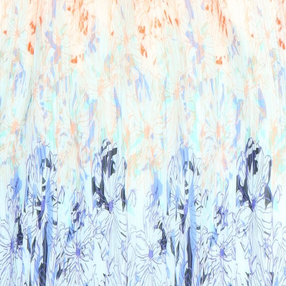 H&M Womens Orange Floral Skater Skirt Size 6