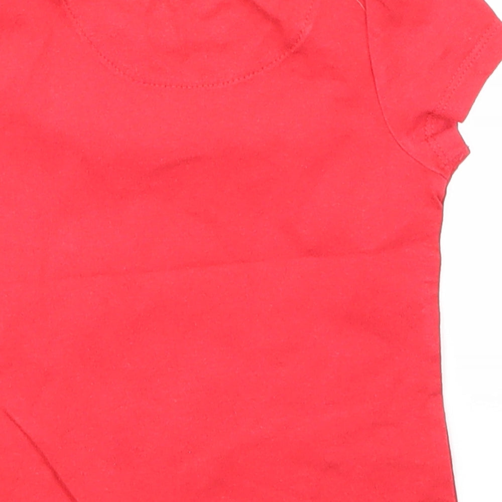 Tu Girls Red Basic T-Shirt Size 6-9 Months