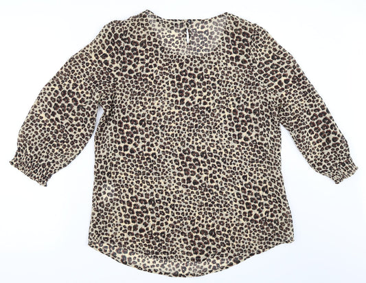 Womens UK Size 10 Preworn Beige Basic Blouse