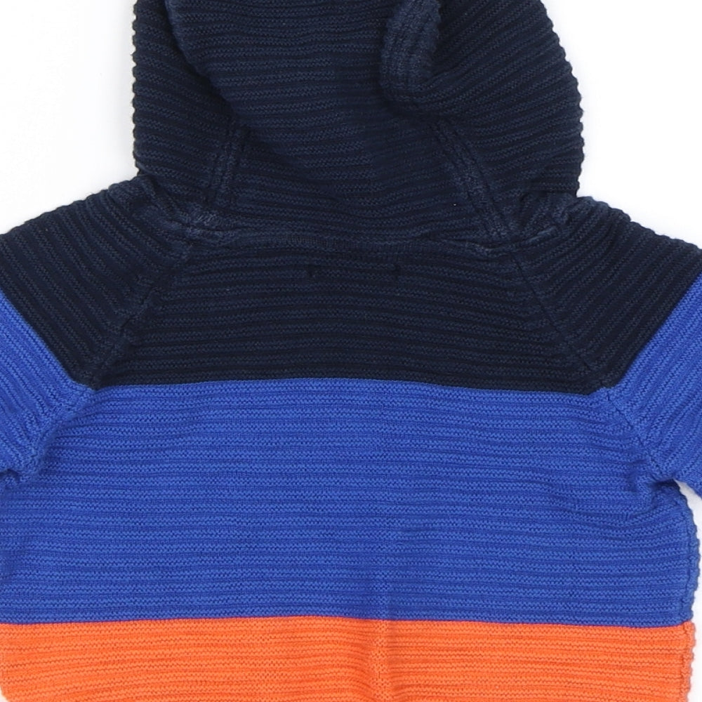 Next Boys Blue Colourblock Pullover Jumper Size 3-6 Months