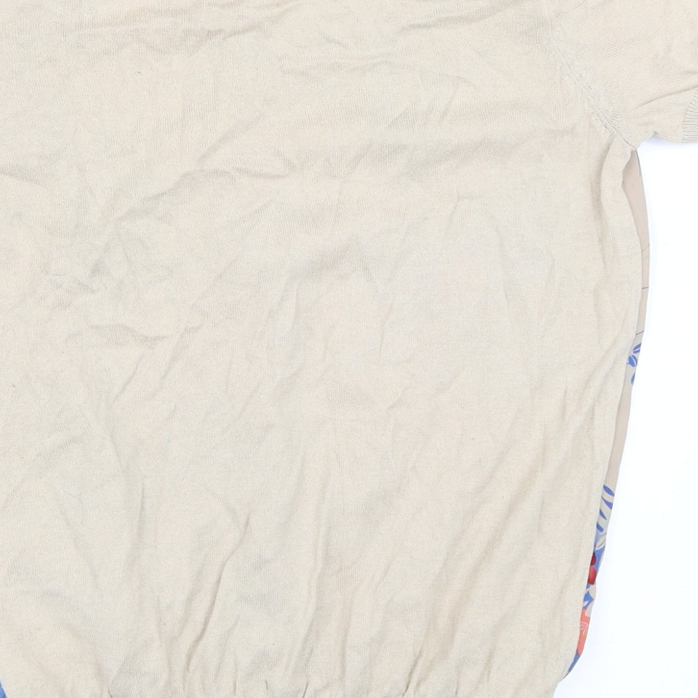 Womens UK Size XS Oasis Beige Basic T-Shirt