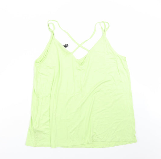 Womens UK Size 18 Newlook Green Basic Tank