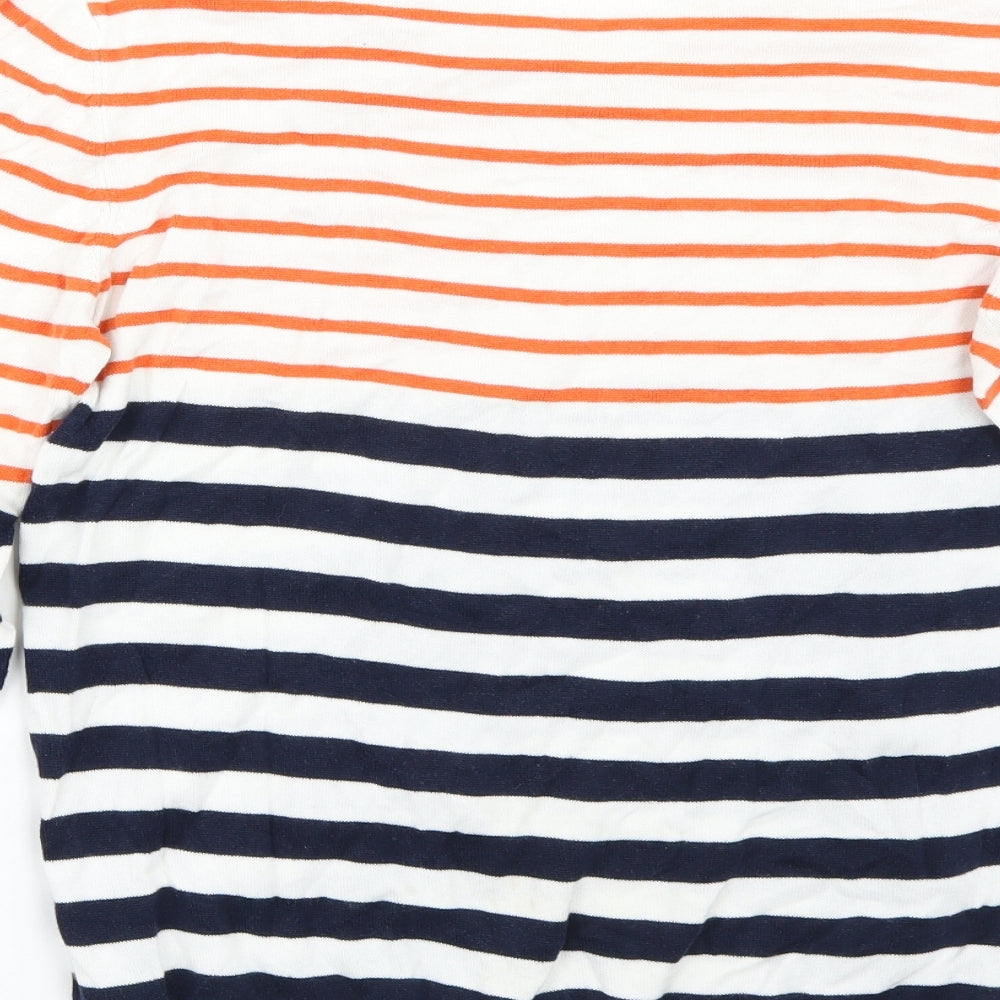 H&M Mens White Striped Pullover Jumper Size M