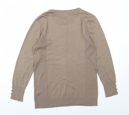 Preworn Womens Brown Knit Pullover Jumper Size 14