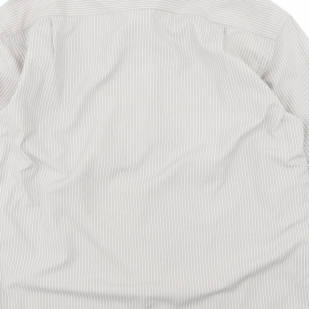 Mens UK Size M Marks and Spencer Brown Button-Up Long Sleeve Casual Shirt