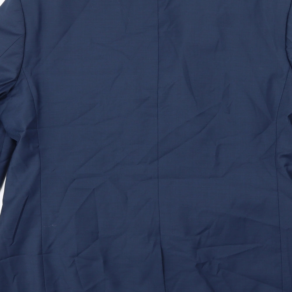 Mens UK Size 42 River Island Regular Blue Suit Jacket